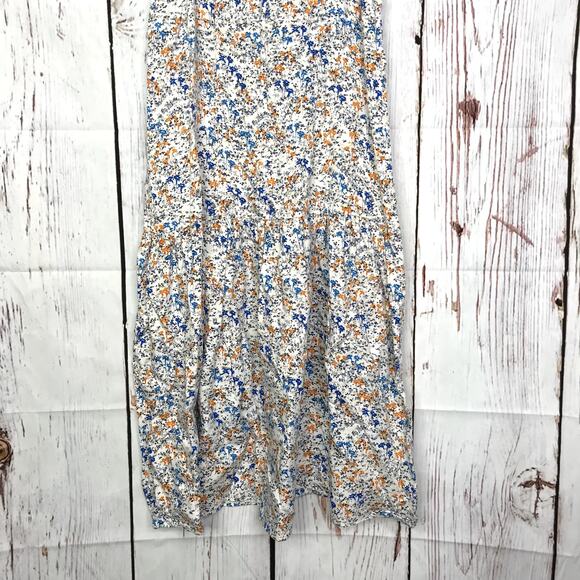 Weekday Hockney floral print sleeveless cottagecore drop waist maxi dress - Picture 4 of 10